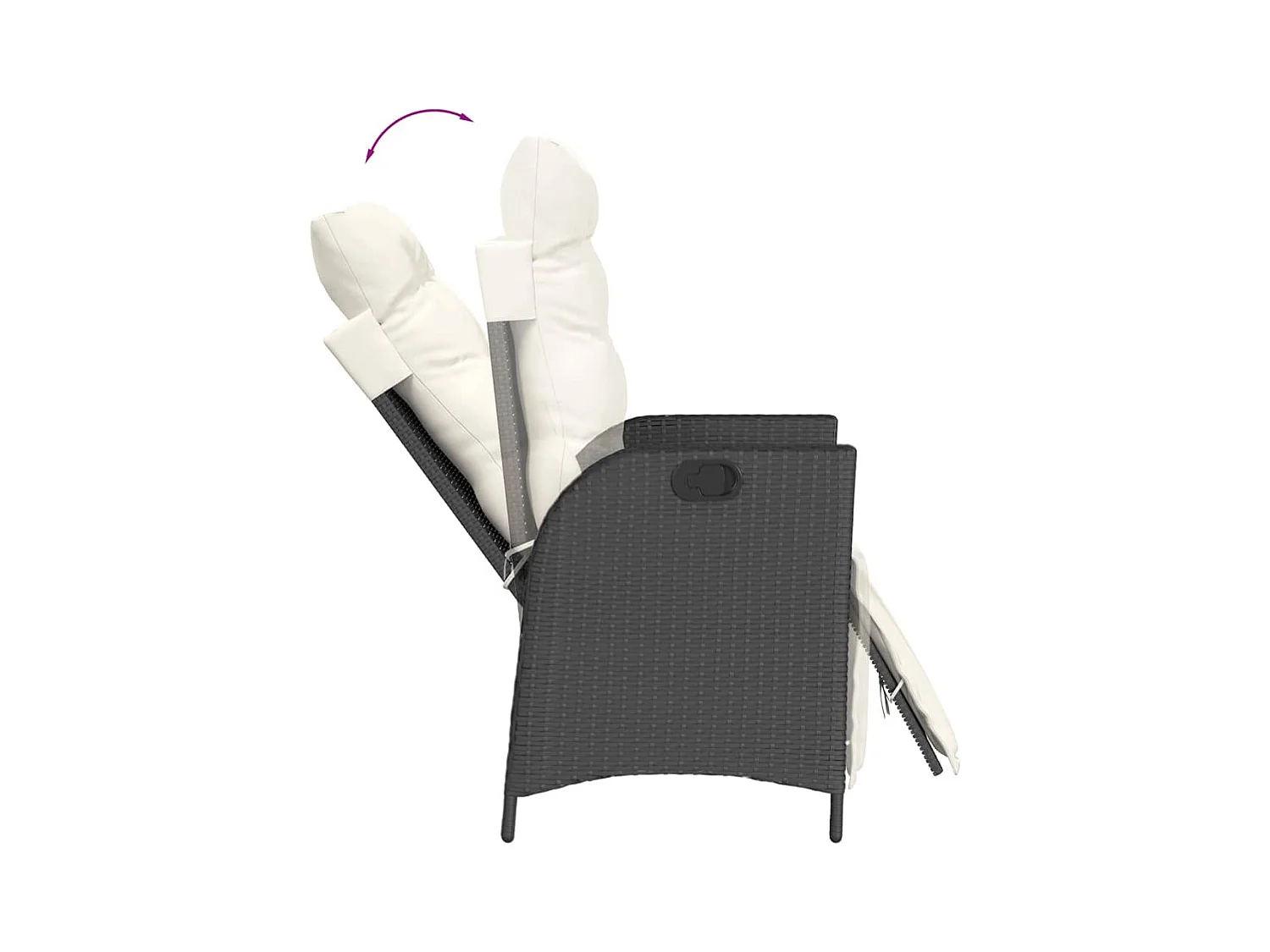 Chris David  Ensemble à manger de jardin coussins 7pcs Noir Résine tressée