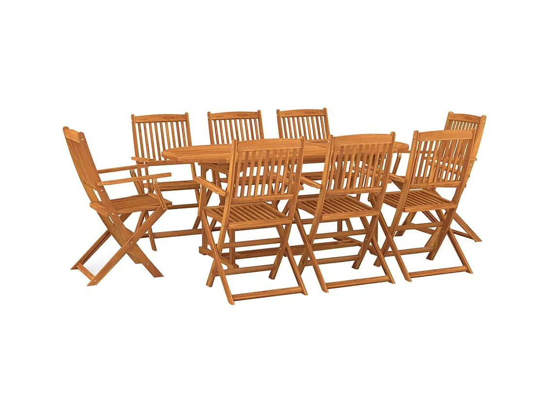 Sint-Gillis-Waas  Ensemble à manger de jardin 9 pcs bois massif d'acacia