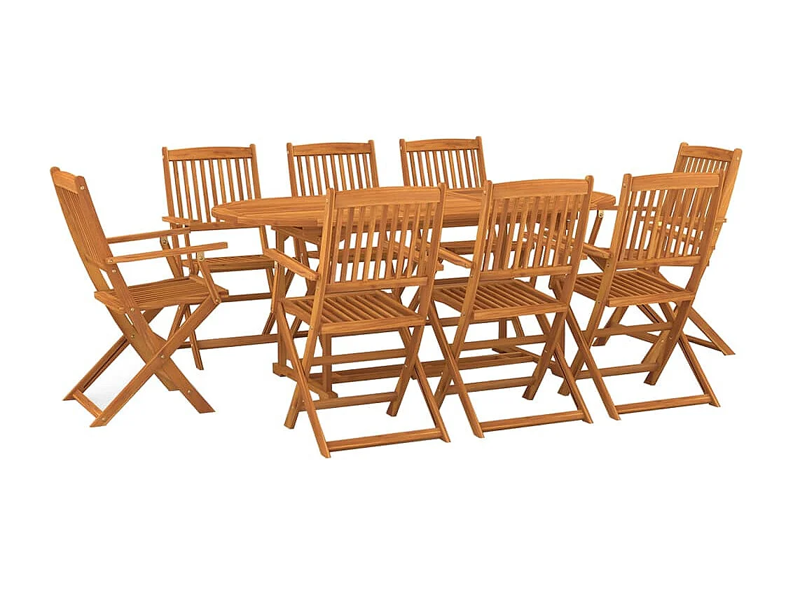 Sint-Gillis-Waas  Ensemble à manger de jardin 9 pcs bois massif d'acacia