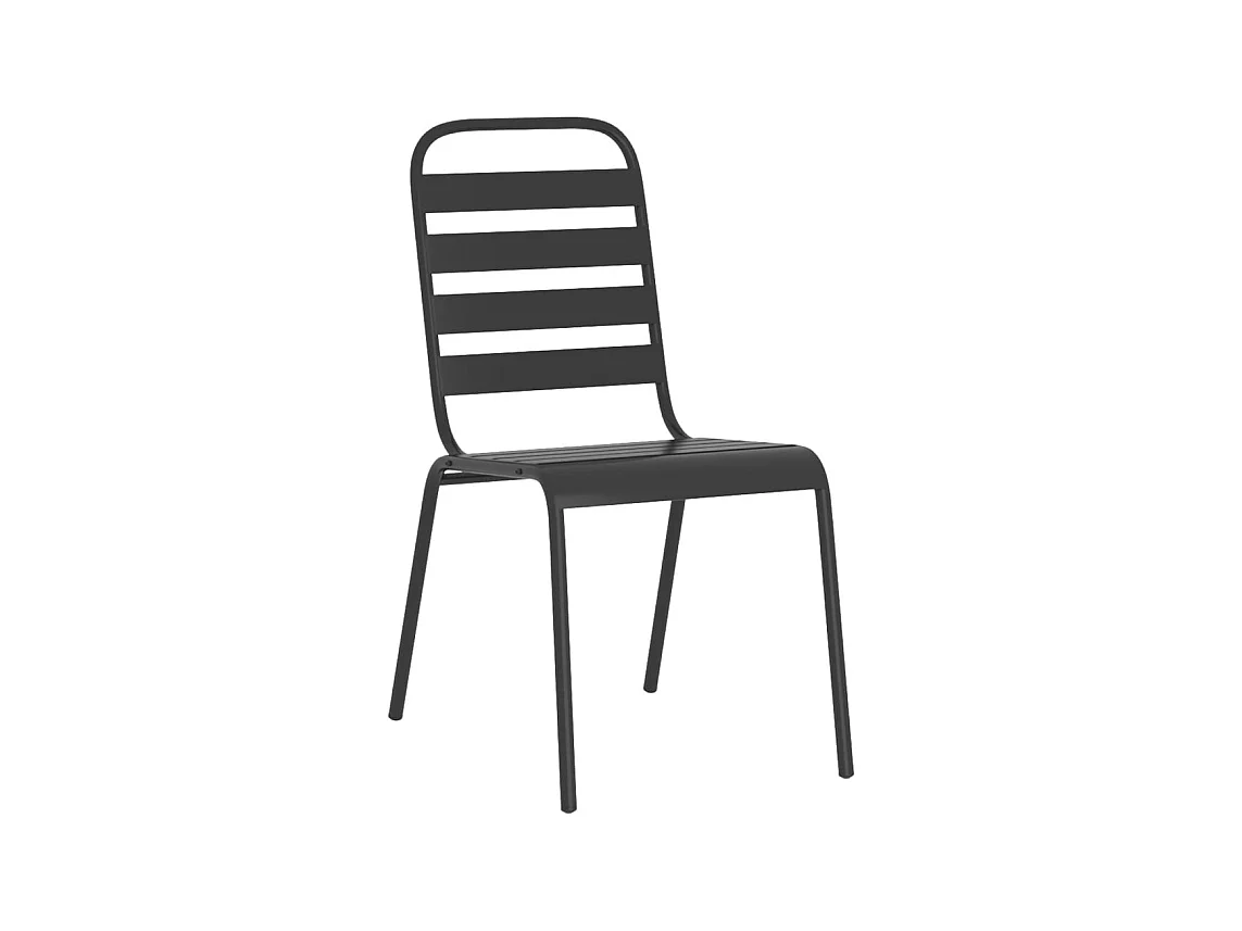 Adrien-Claude  Ensemble à manger de jardin 5 pcs anthracite acier