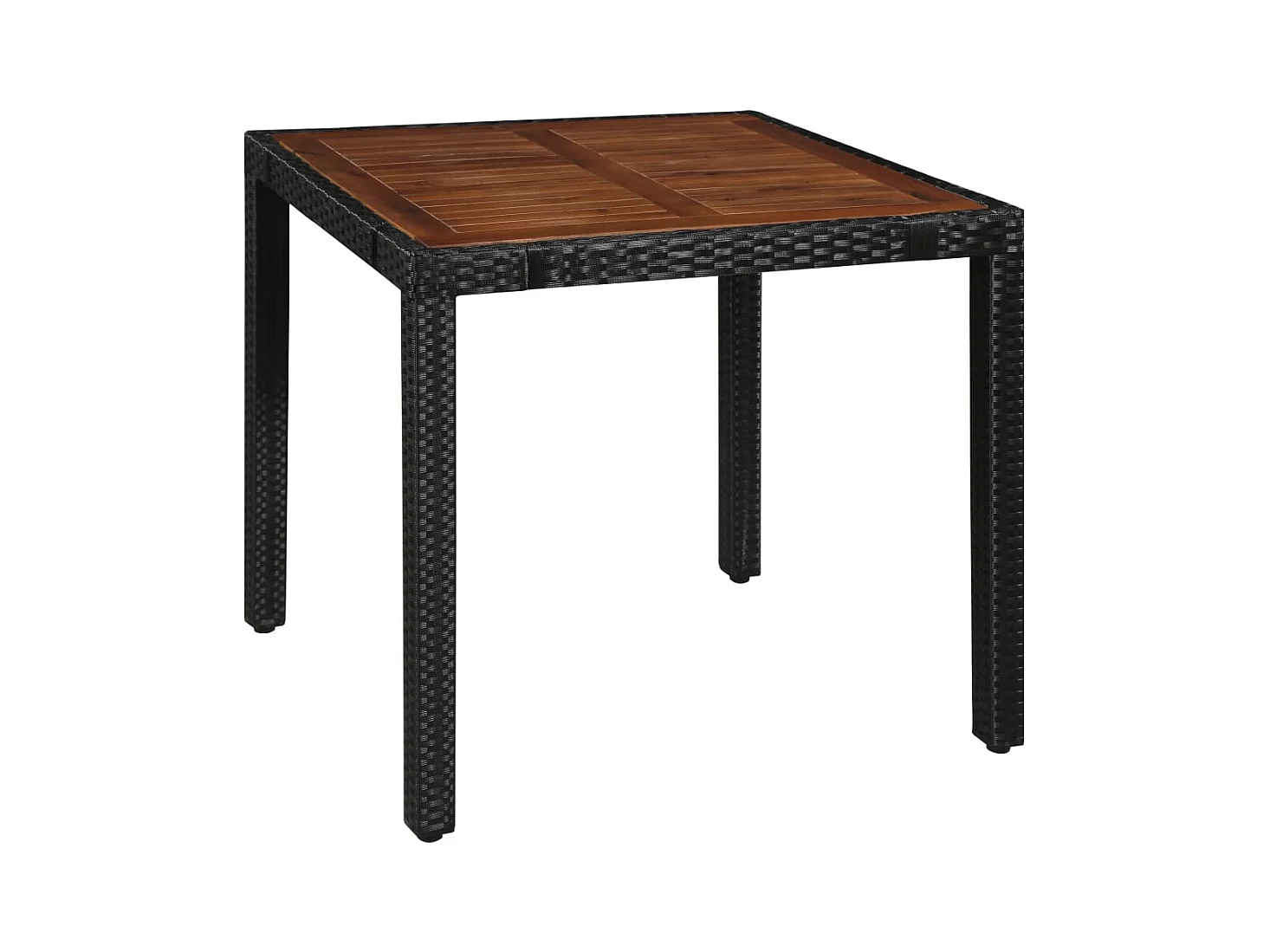 Irmelin  Ensemble à manger d'extérieur 5 pcs Rotin et bois d'acacia Noir