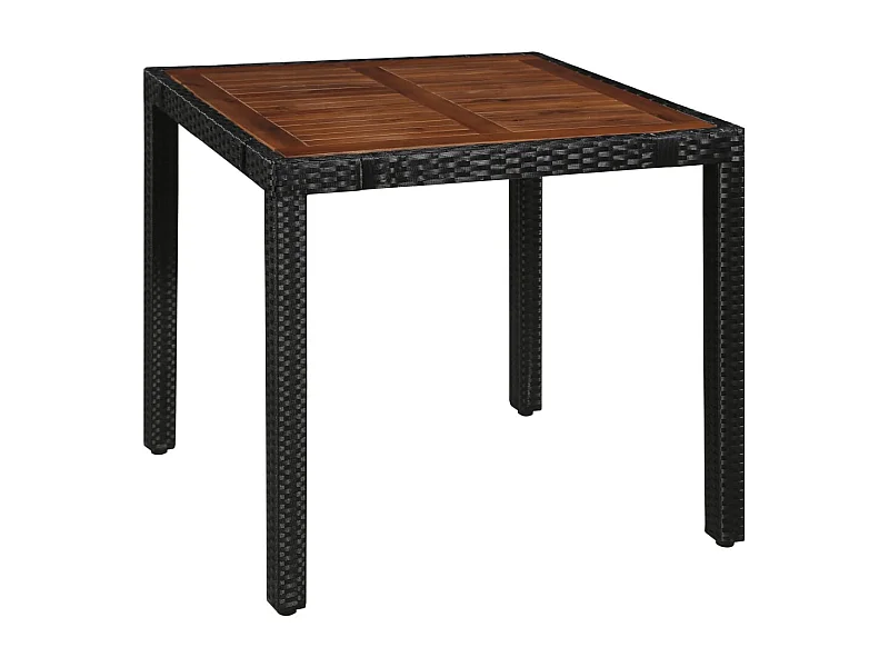 Irmelin  5-delige Tuinset poly rattan en acaciahout zwart