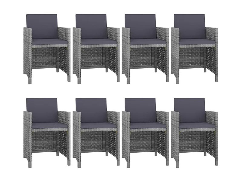 Fultondale  9-delige Tuinset met kussens poly rattan antraciet