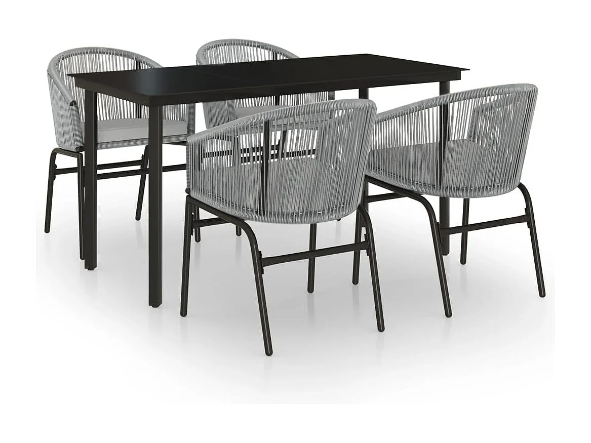 Florentin  Ensemble à manger de jardin 5 pcs Gris