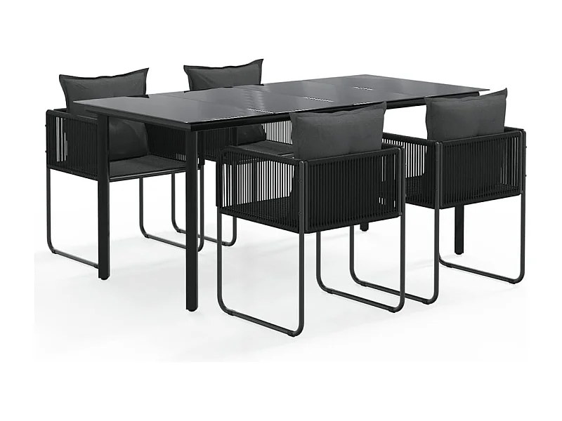 Scandicci  5-delige Tuinset zwart