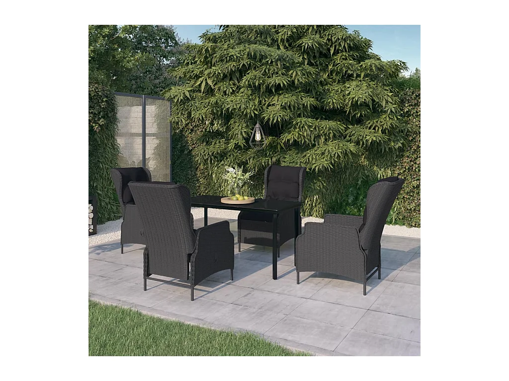 Santa Rosa  Ensemble à manger de jardin 5 pcs Gris foncé