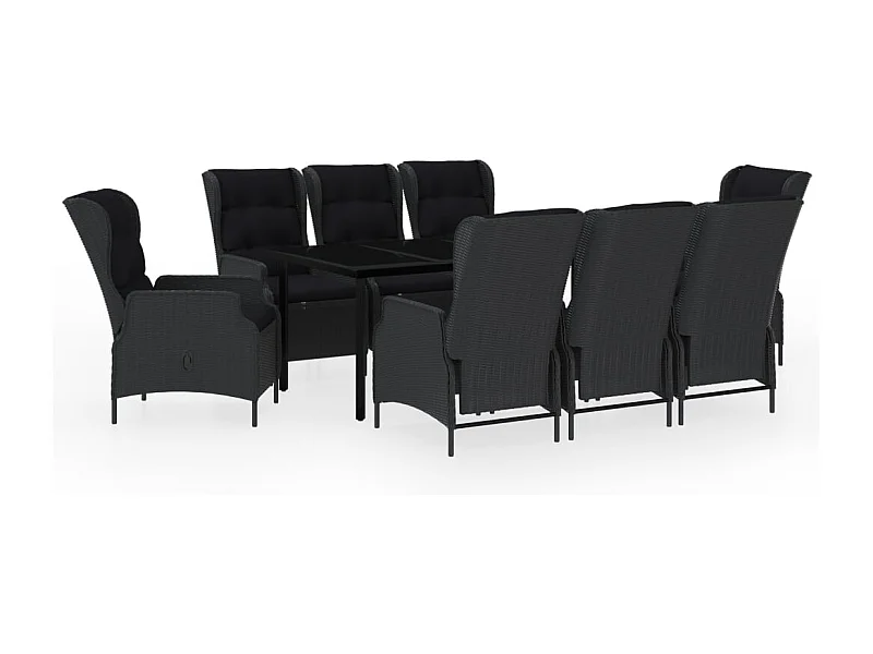 Santa Rosa  Ensemble à manger de jardin 9 pcs Gris foncé