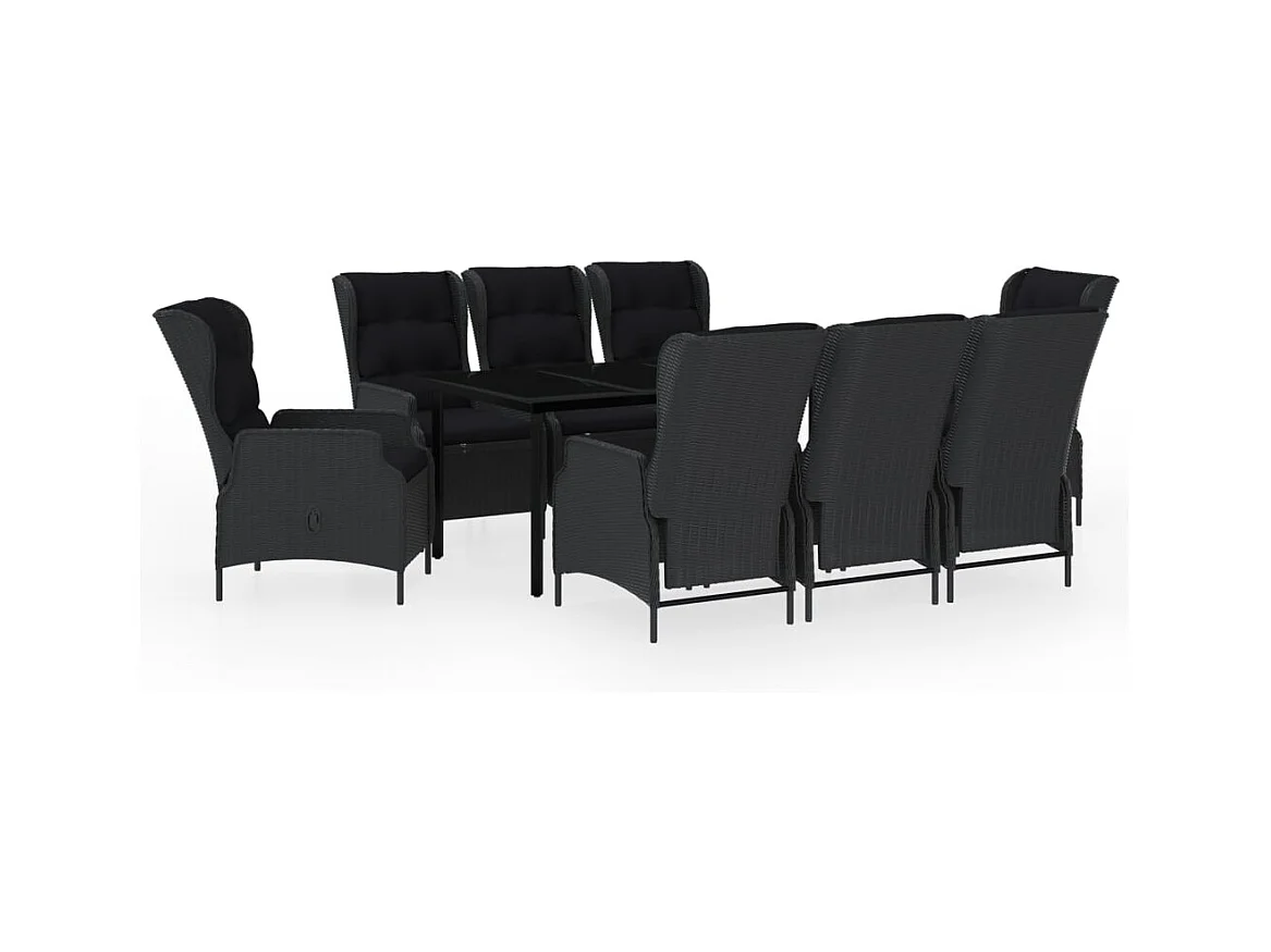 Santa Rosa  Ensemble à manger de jardin 9 pcs Gris foncé