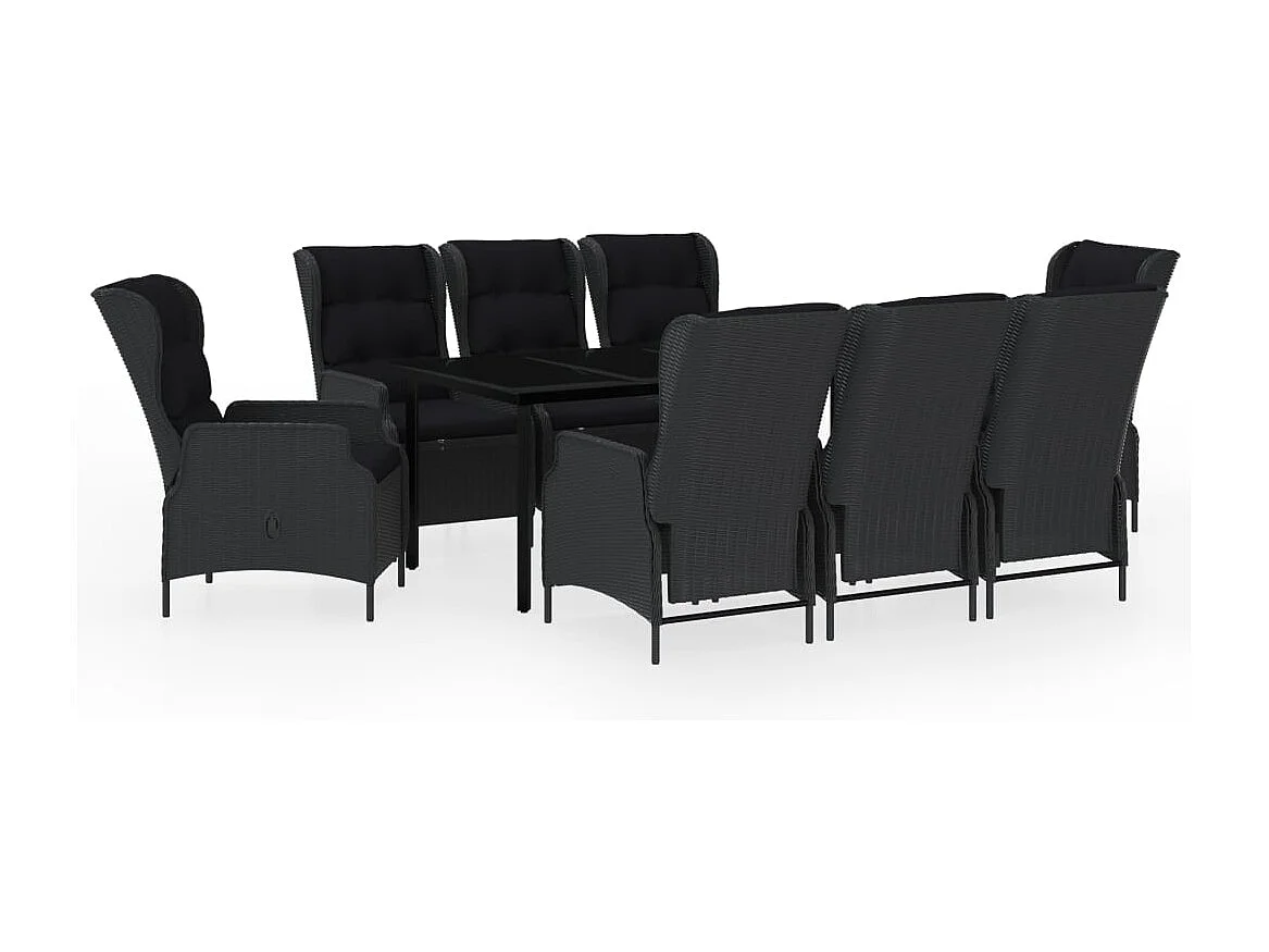 Santa Rosa  Ensemble à manger de jardin 9 pcs Gris foncé