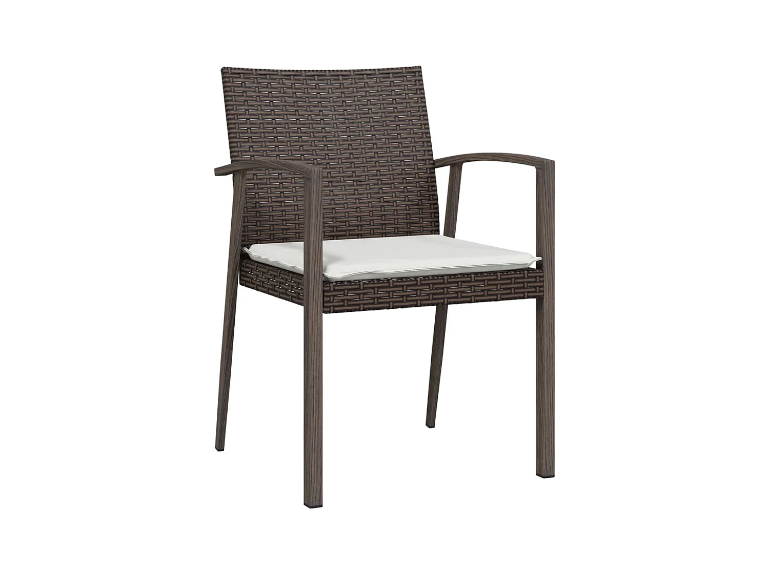 Bucyrus  Ensemble à manger de jardin 3 pcs coussins résine tressée acier