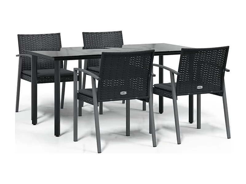 Ephrata  5-delige Tuinset met kussens poly rattan en staal