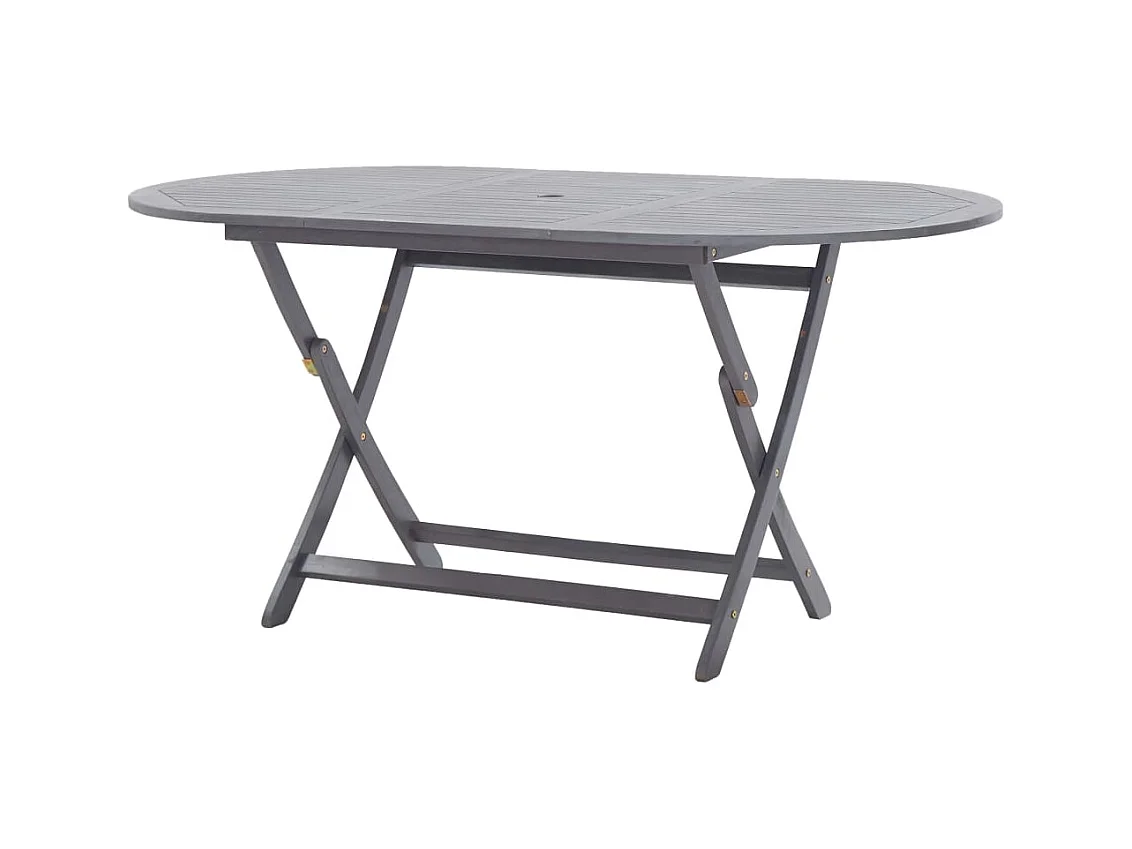 Hyral  Ensemble à manger de jardin 7 pcs Bois d'acacia massif Gris