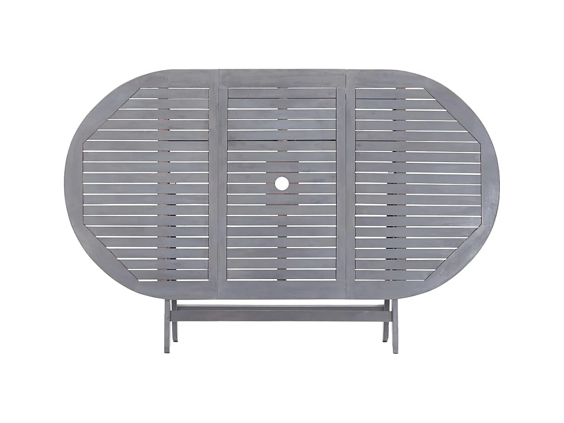 Hyral  Ensemble à manger de jardin 7 pcs Bois d'acacia massif Gris