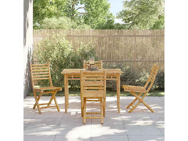 Garden Furniture -  Ensemble à manger de jardin 5 pcs bambou