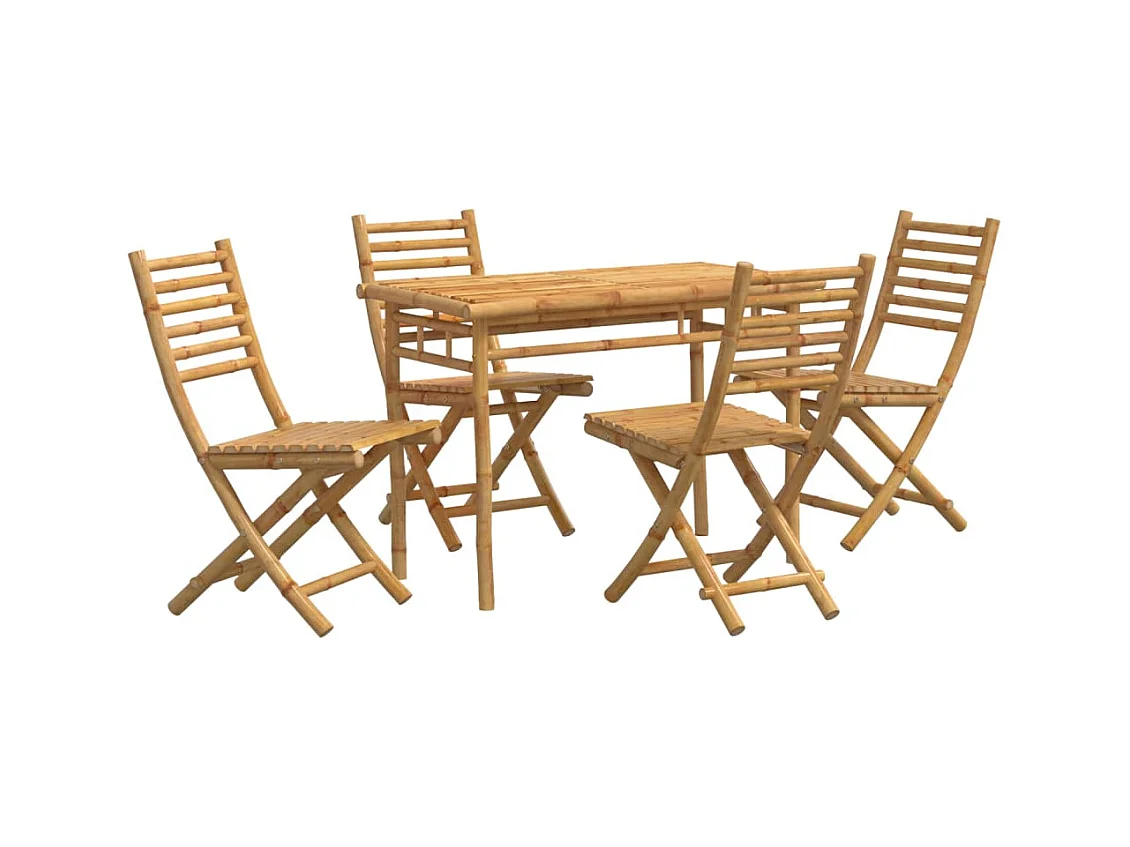Garden Furniture -  Ensemble à manger de jardin 5 pcs bambou