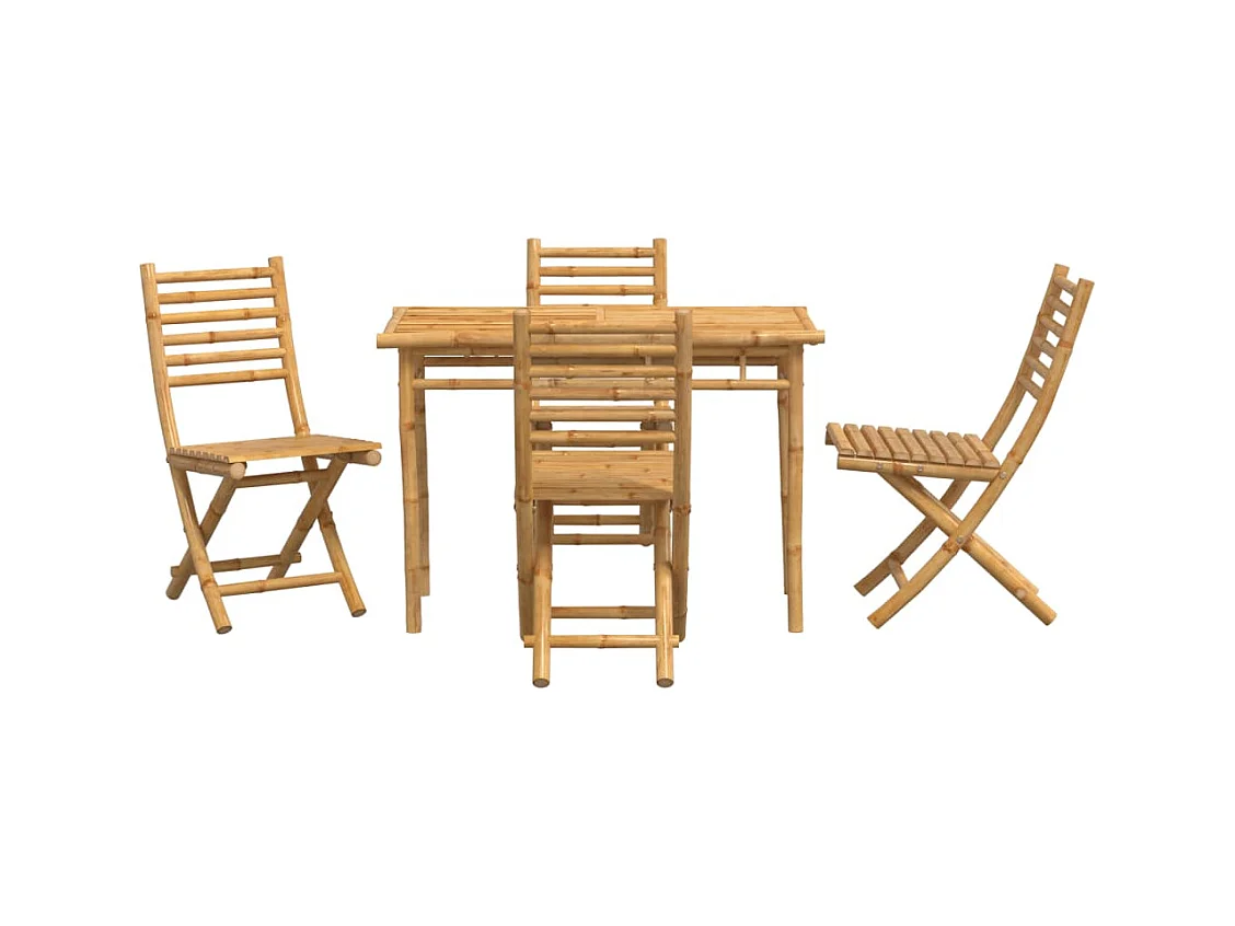 Garden Furniture -  Ensemble à manger de jardin 5 pcs bambou