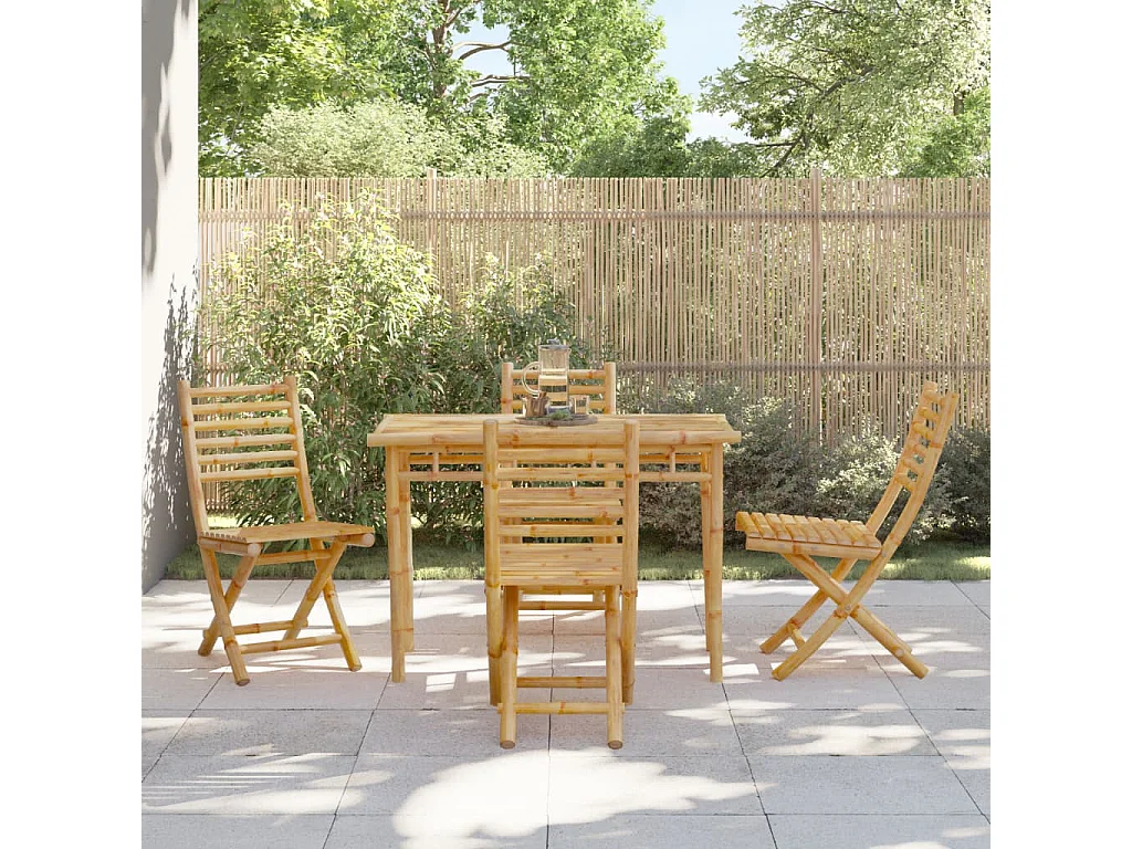 Garden Furniture -  Ensemble à manger de jardin 5 pcs bambou