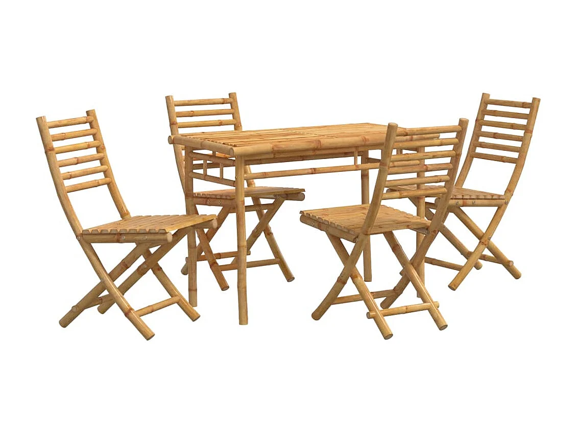 Garden Furniture -  Ensemble à manger de jardin 5 pcs bambou