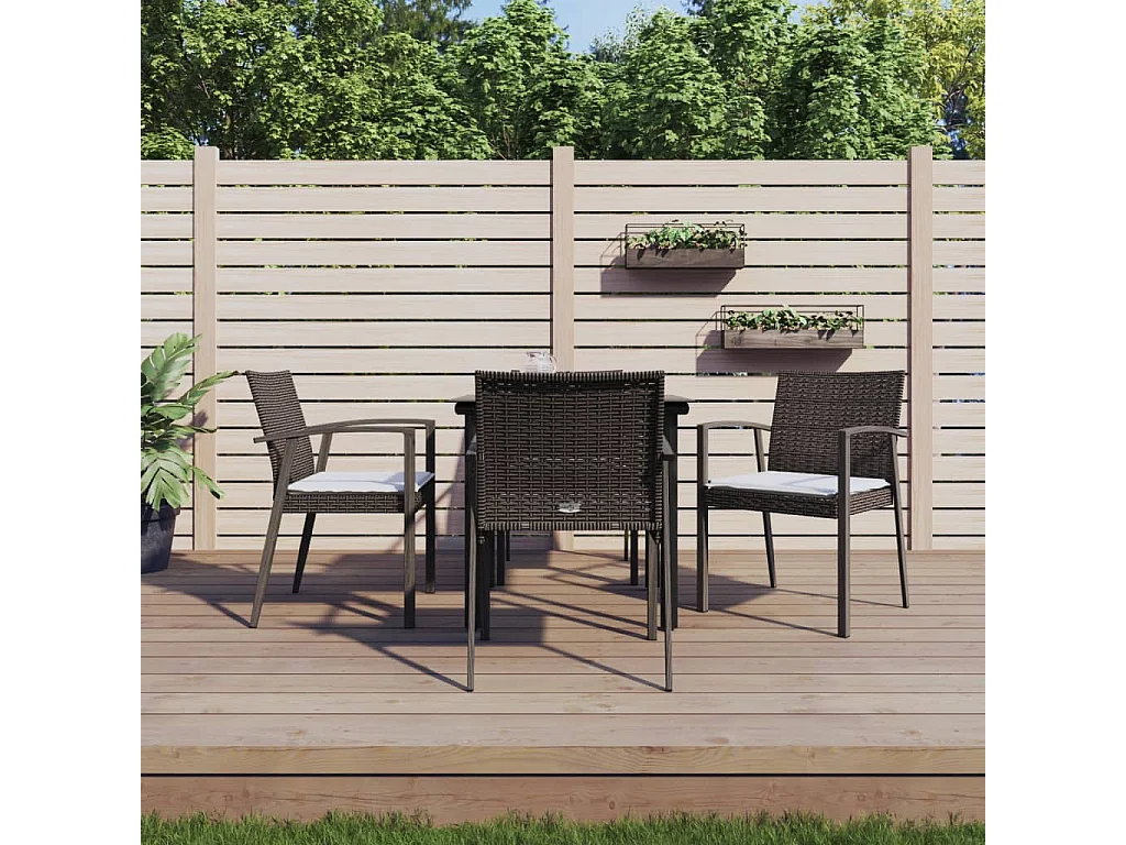 Ephrata  Ensemble à manger de jardin 5 pcs coussins résine tressée acier