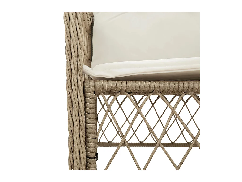 Fort Bragg  Set comedor de jardín 7 pzas con cojines ratán sintético beige