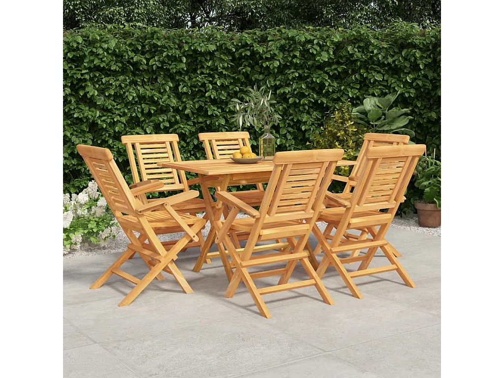 Prolenta Premium -  Ensemble à manger de jardin 7 pcs Bois de teck solide