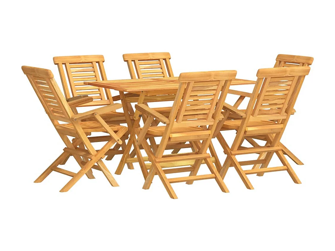 Prolenta Premium -  Ensemble à manger de jardin 7 pcs Bois de teck solide