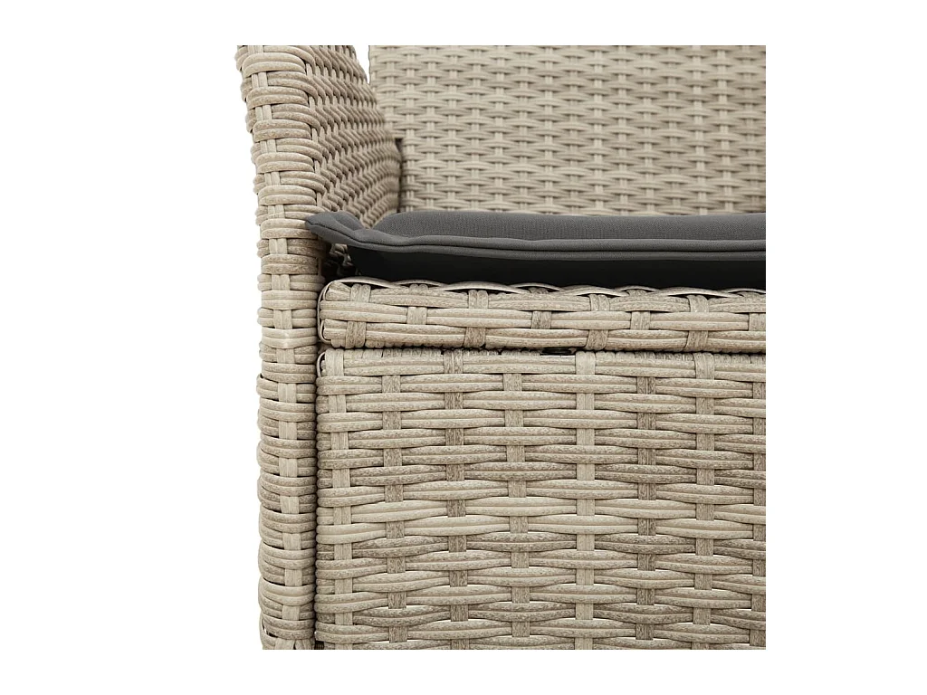 Stafford Springs  Ensemble à manger de jardin avec coussins 3 pcs rotin et verre