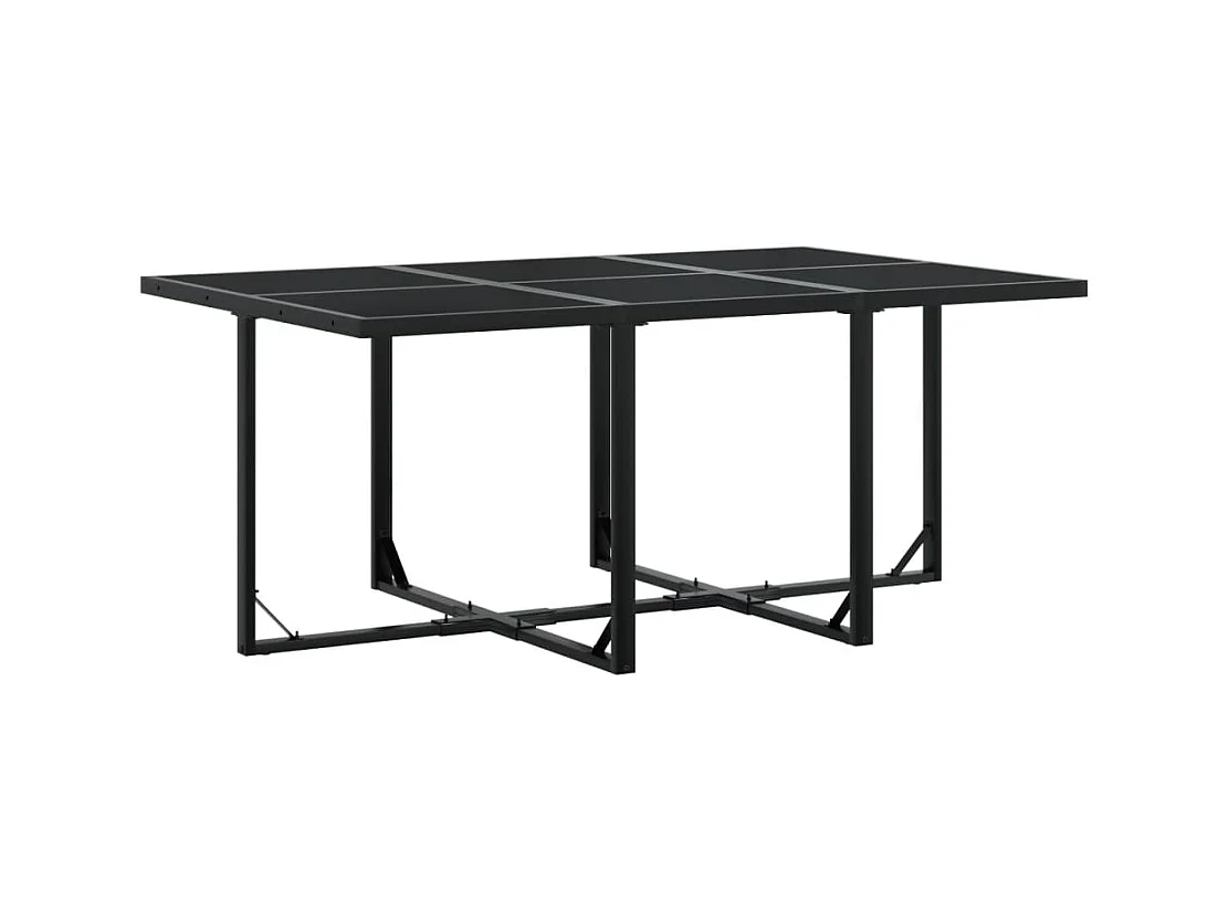 Robert-Luc  Set de comedor de jardín 7 pzas y cojines ratán sintético negro