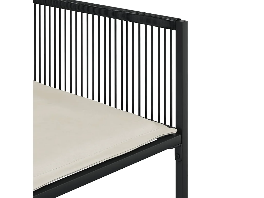 Robert-Luc  Set de comedor de jardín 7 pzas y cojines ratán sintético negro