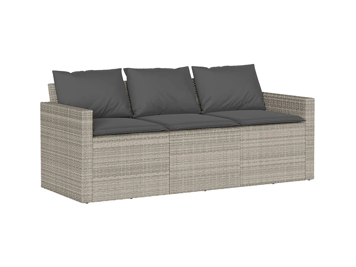 Jornar  2-delige Tuinset met kussens poly rattan lichtgrijs