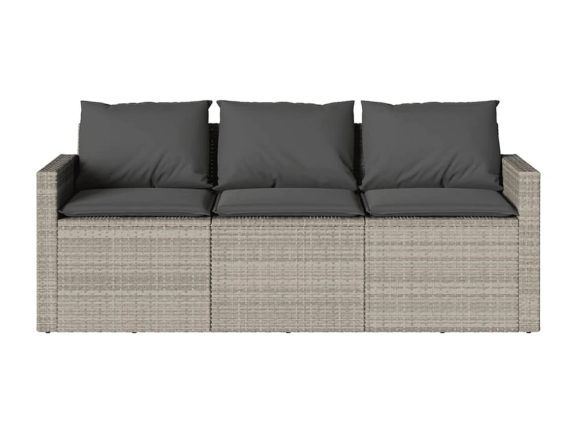 Jornar  2-delige Tuinset met kussens poly rattan lichtgrijs