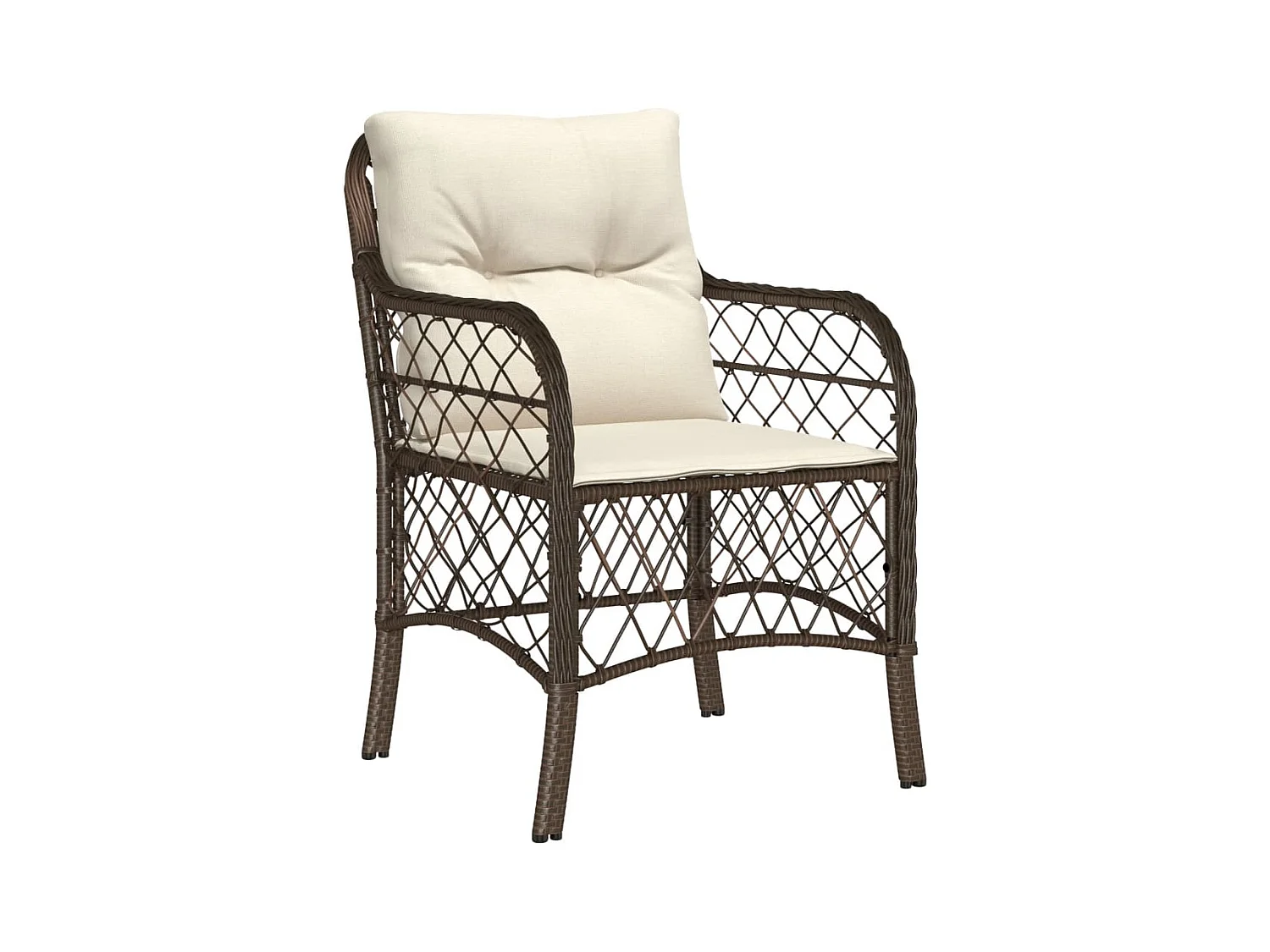 Zynrik  Set comedor de jardín 5 piezas y cojines ratán sintético marrón