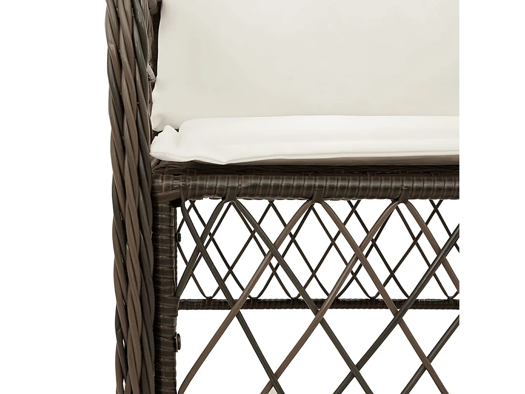 Zynrik  Set comedor de jardín 5 piezas y cojines ratán sintético marrón