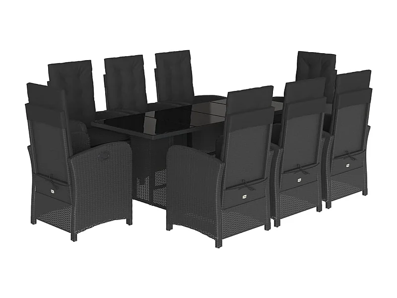 Almkerk  9-delige Tuinset poly rattan zwart