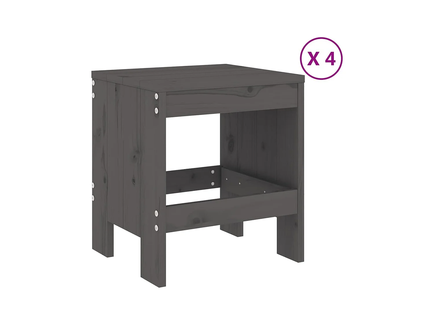 Vienna  Ensemble à manger de jardin 5pcs gris bois massif de pin