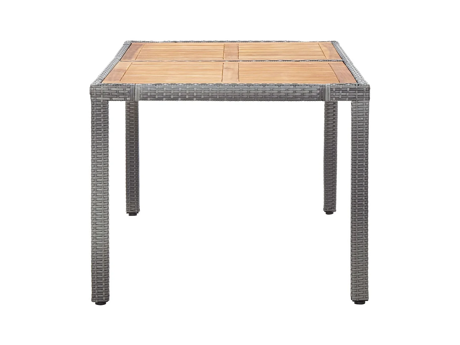 Ewald  Ensemble à manger d'extérieur 7pcs coussins Résine tressée Gris