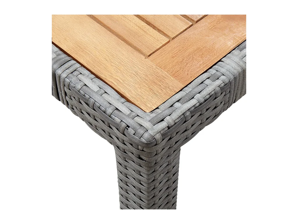 Ewald  Ensemble à manger d'extérieur 7pcs coussins Résine tressée Gris