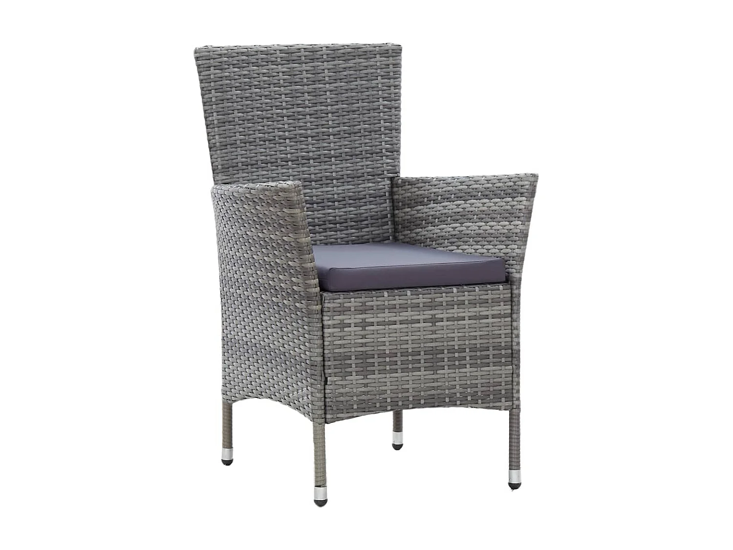 Ewald  Ensemble à manger d'extérieur 7pcs coussins Résine tressée Gris