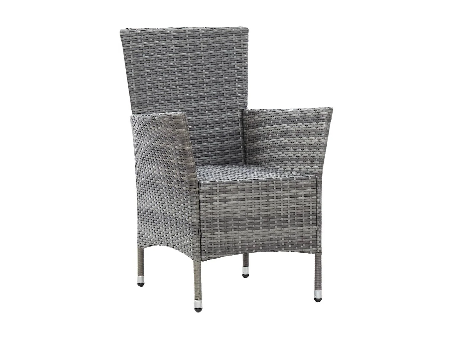 Ewald  Ensemble à manger d'extérieur 7pcs coussins Résine tressée Gris