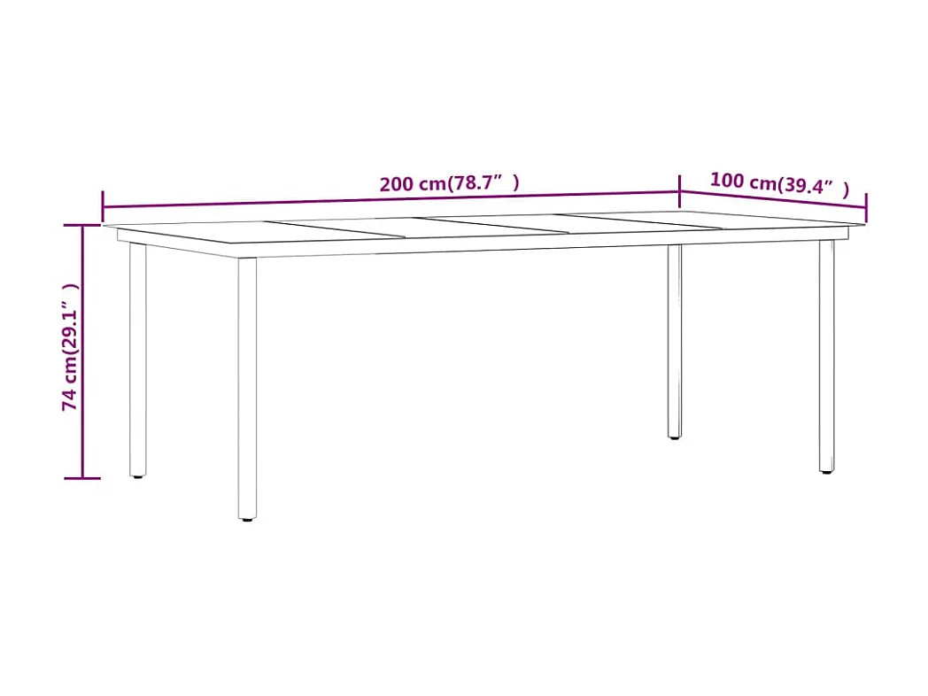 Serafino  Ensemble à manger de jardin avec coussins 9 pcs noir