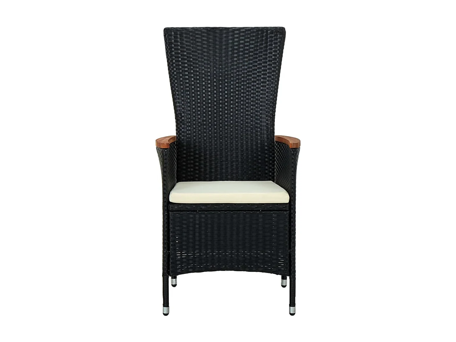 Serafino  Ensemble à manger de jardin avec coussins 9 pcs noir