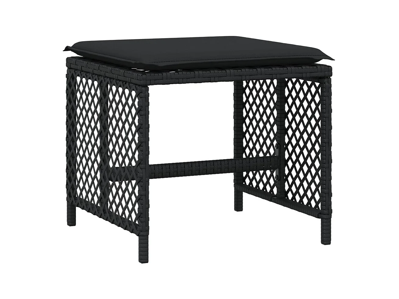 Lubbeek  Set de comedor de jardín 9 pzas y cojines ratán sintético negro