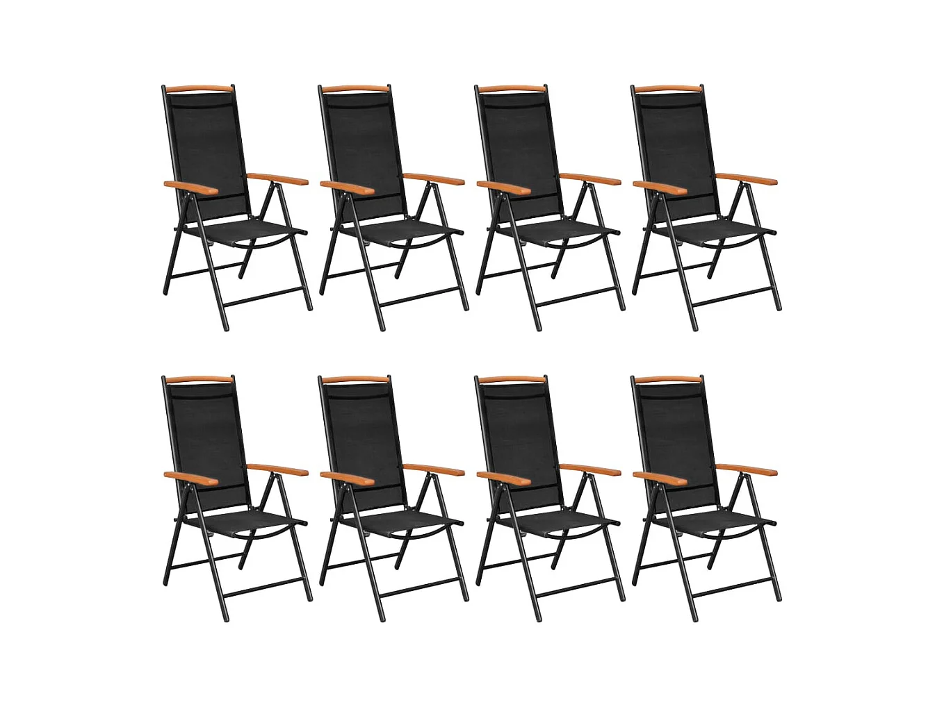 Bryson  Juego de comedor de jardín 9 piezas aluminio negro