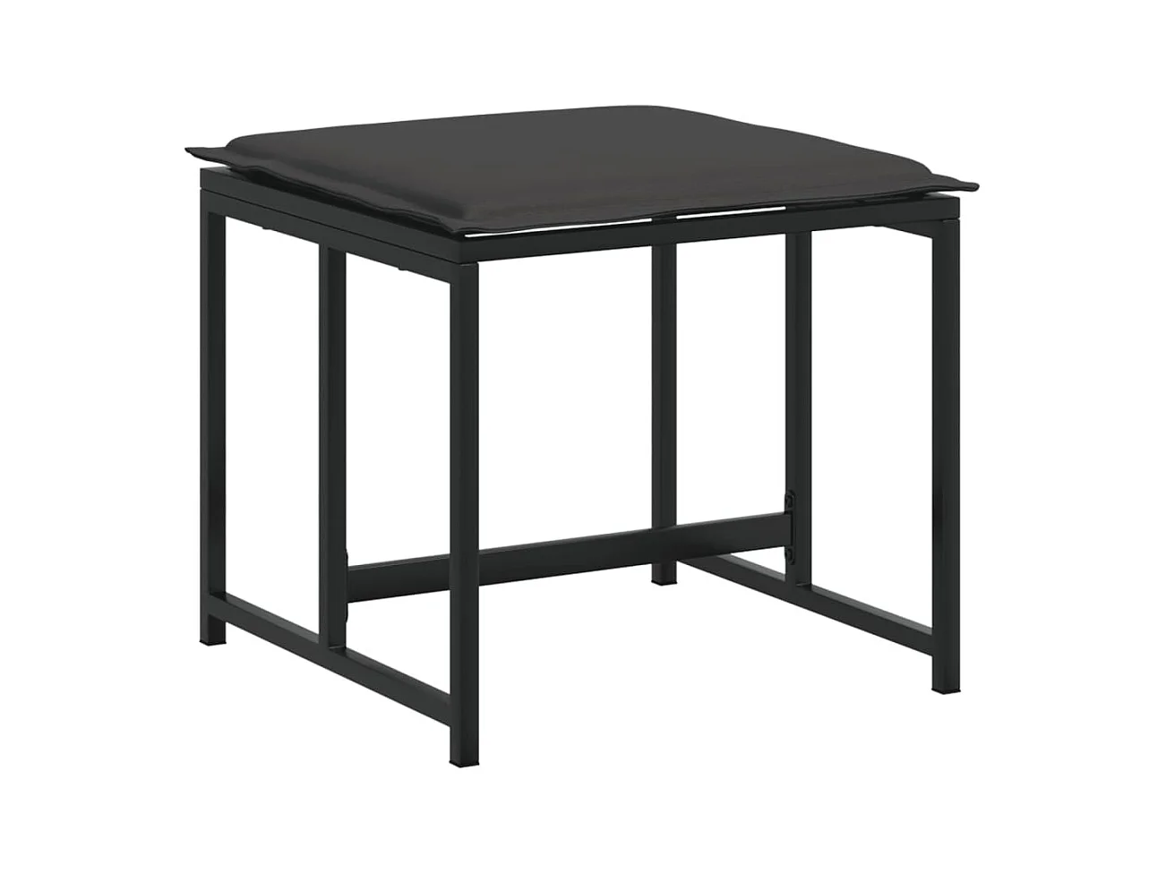 Myrena  Juego de comedor de jardín 15 pzas con cojines textileno negro