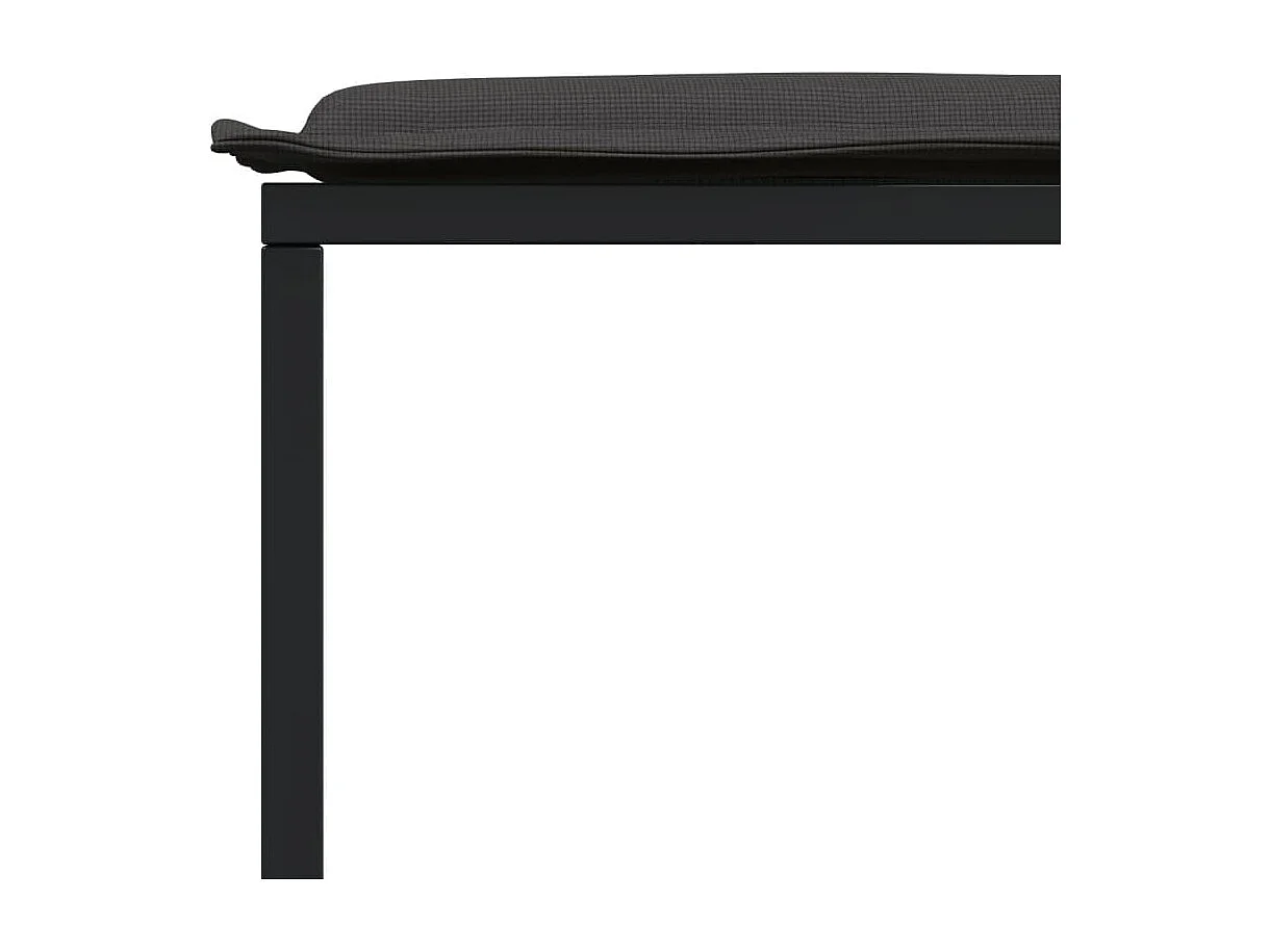 Myrena  Juego de comedor de jardín 15 pzas con cojines textileno negro