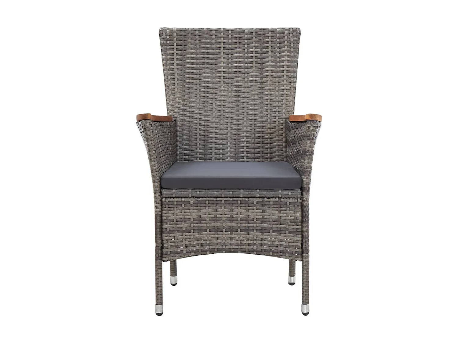 Prolenta Premium -  Ensemble à manger de jardin 9 pcs coussins Résine tressée Gris