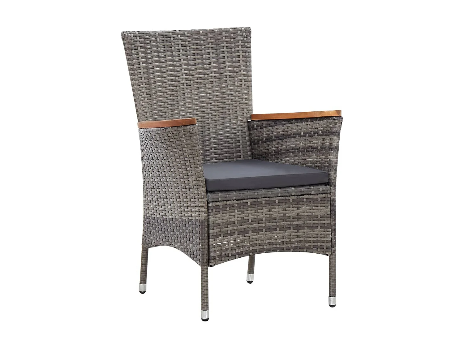 Prolenta Premium -  Ensemble à manger de jardin 9 pcs coussins Résine tressée Gris