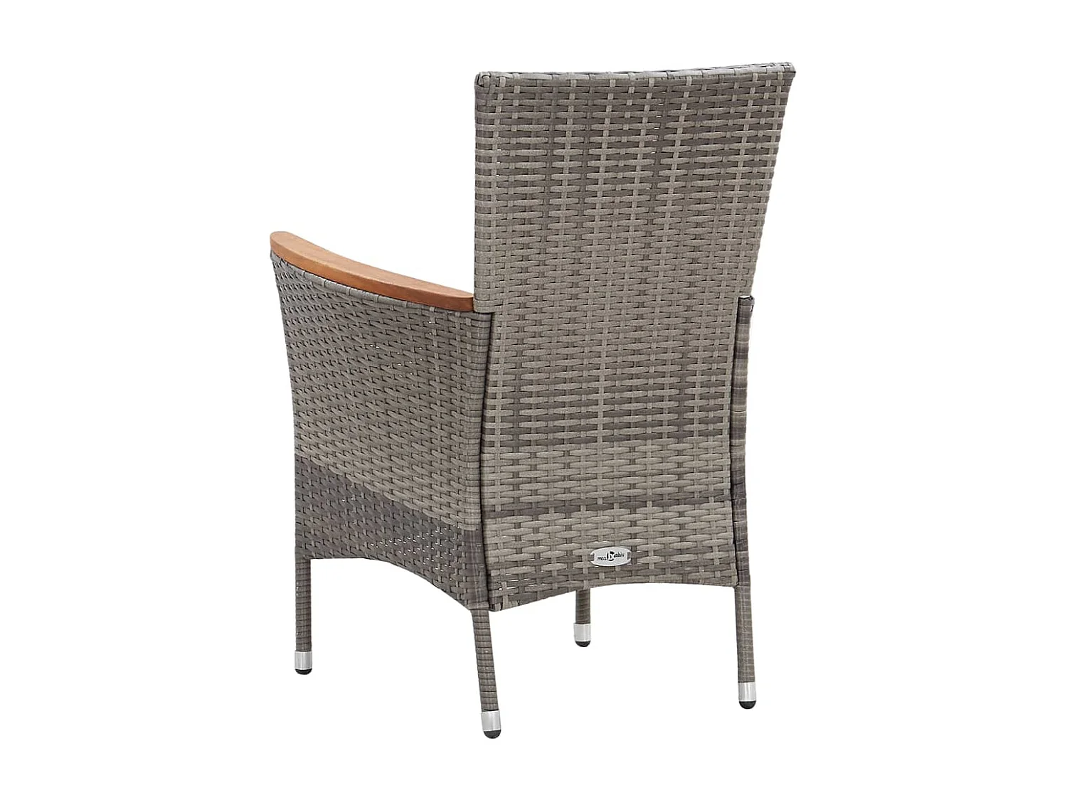 Prolenta Premium -  Ensemble à manger de jardin 9 pcs coussins Résine tressée Gris