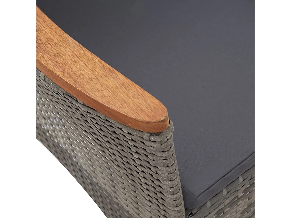 Prolenta Premium -  Ensemble à manger de jardin 9 pcs coussins Résine tressée Gris