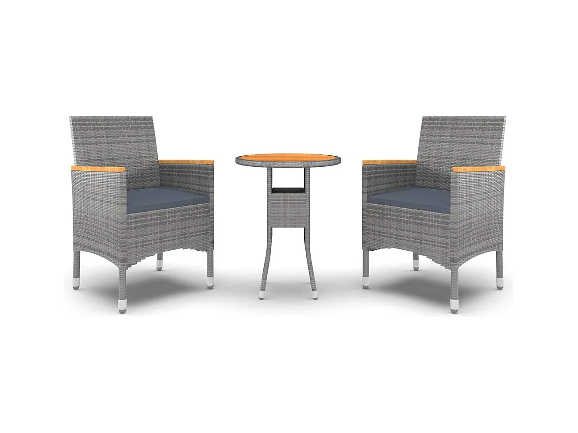 Castle Hills  3-delige Tuinset poly rattan grijs